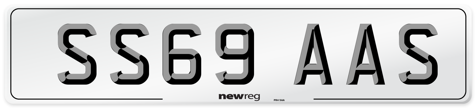 SS69 AAS Number Plate from New Reg
